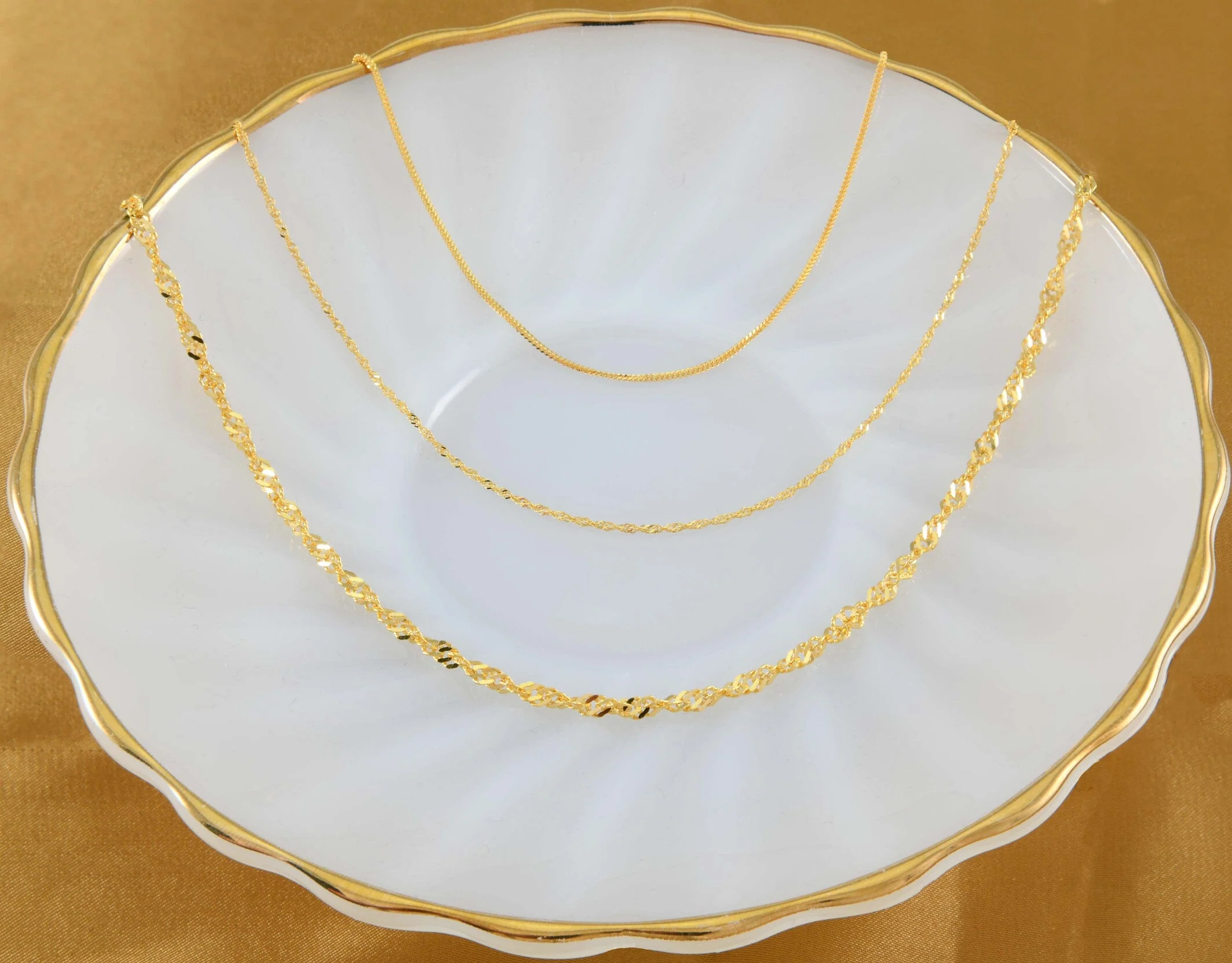 New 22ct Gold Plain Fancy Ripple Chain/Necklace - Image 3