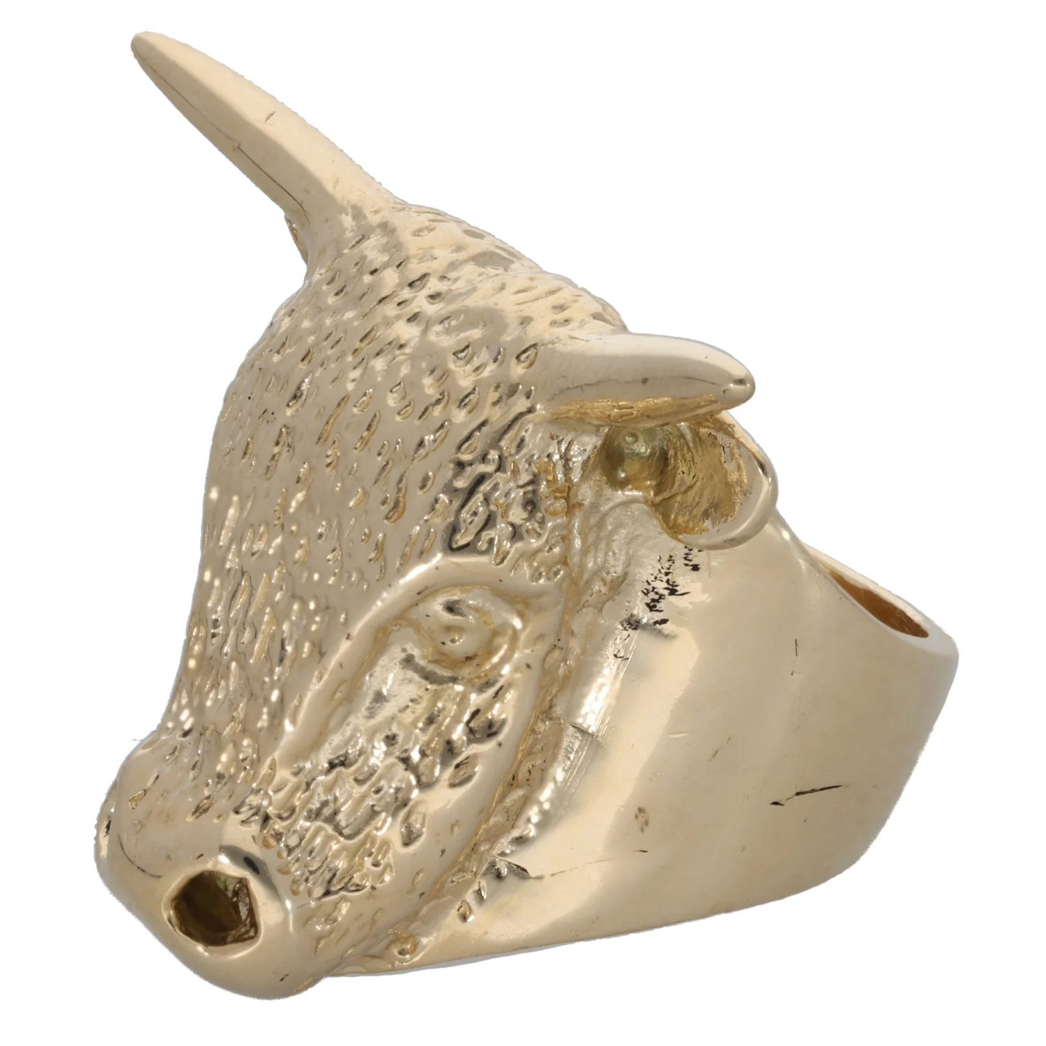 9ct Gold Bull Ring Size X - Image 3